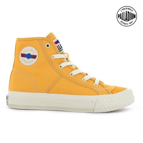 Palladium Palla Louvel High Tops Sneakers Dames Mosterdgeel | NL 18JYDUT